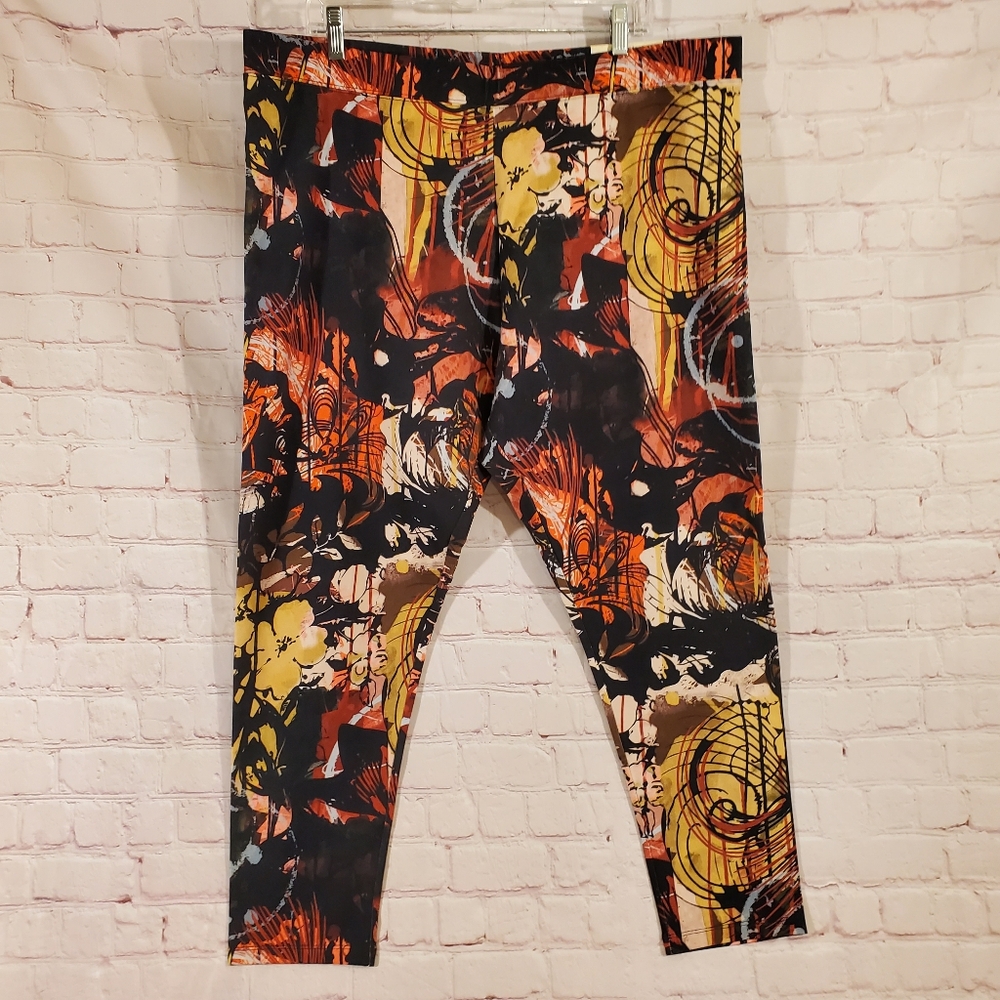Soft Surroundings Abstract Patterned Ankle Leggings Size 2X